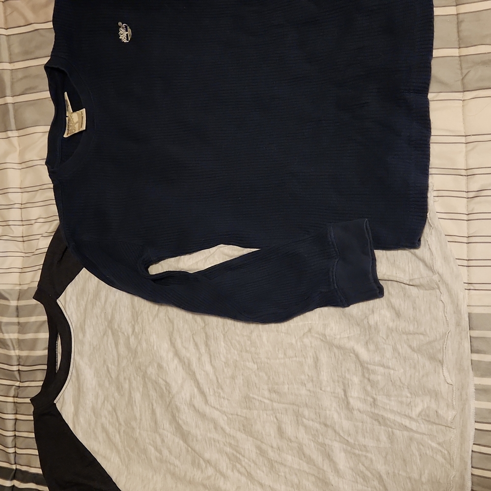 Timberland Thermal and white & black raglan baseball t-shirt LOT of two, 2